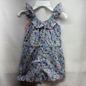 BISBY by Little English Floral Ruffle‎ Romper Girls Size 7